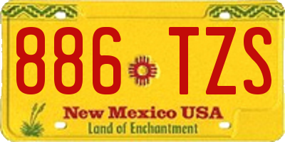 NM license plate 886TZS