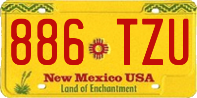 NM license plate 886TZU