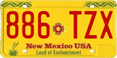 NM license plate 886TZX