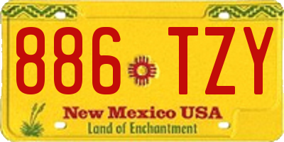 NM license plate 886TZY