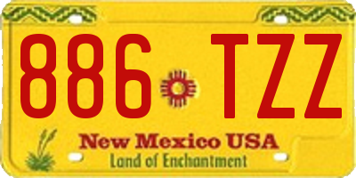 NM license plate 886TZZ