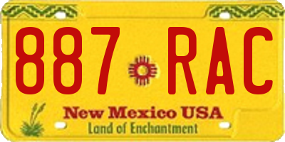 NM license plate 887RAC
