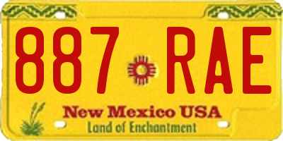 NM license plate 887RAE