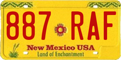 NM license plate 887RAF