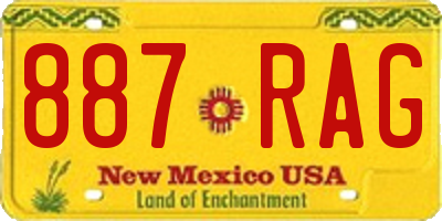 NM license plate 887RAG