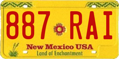 NM license plate 887RAI