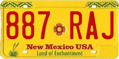 NM license plate 887RAJ