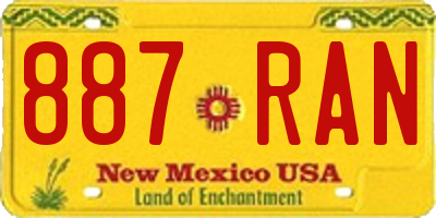 NM license plate 887RAN