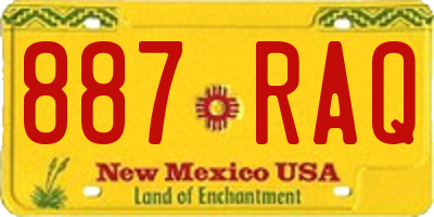 NM license plate 887RAQ