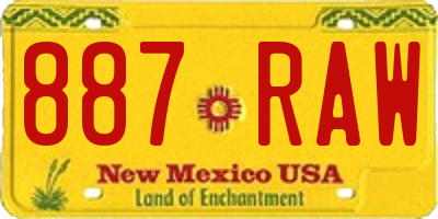 NM license plate 887RAW