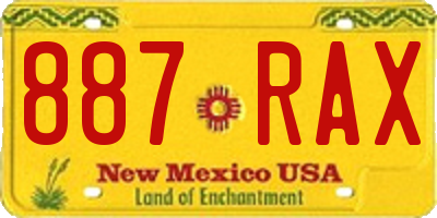 NM license plate 887RAX