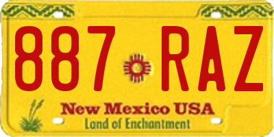 NM license plate 887RAZ