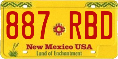 NM license plate 887RBD