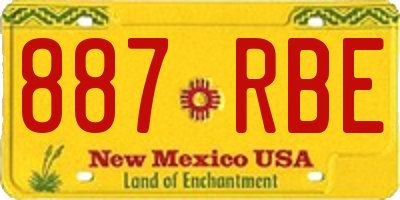 NM license plate 887RBE
