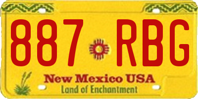 NM license plate 887RBG