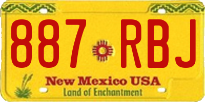 NM license plate 887RBJ