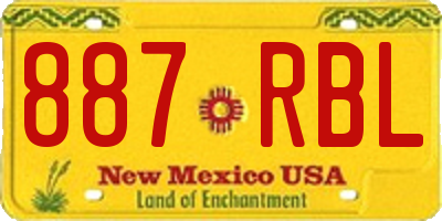 NM license plate 887RBL