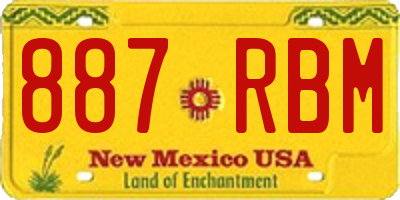 NM license plate 887RBM