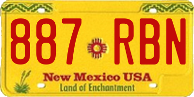NM license plate 887RBN
