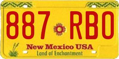 NM license plate 887RBO