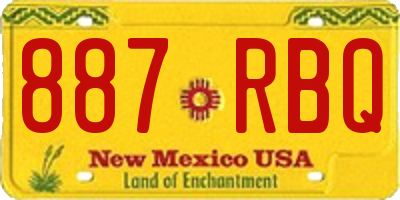NM license plate 887RBQ