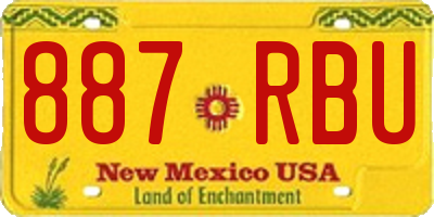 NM license plate 887RBU