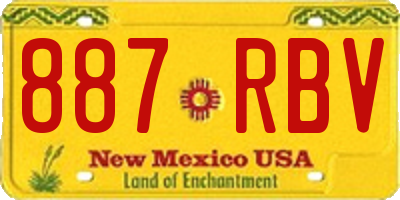NM license plate 887RBV