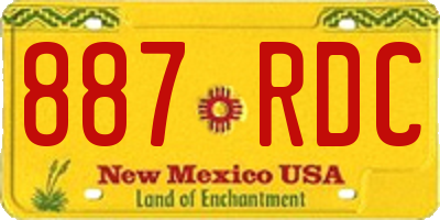 NM license plate 887RDC