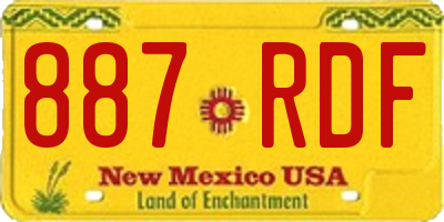 NM license plate 887RDF