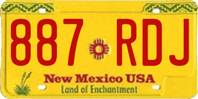 NM license plate 887RDJ