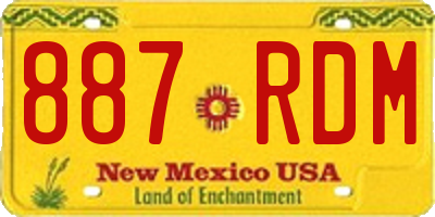 NM license plate 887RDM