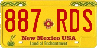 NM license plate 887RDS