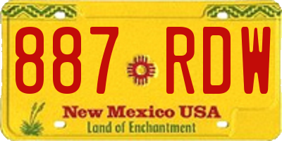 NM license plate 887RDW