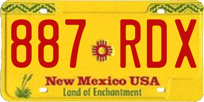 NM license plate 887RDX