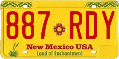 NM license plate 887RDY