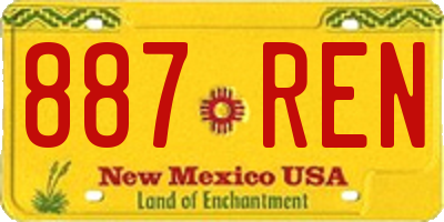 NM license plate 887REN