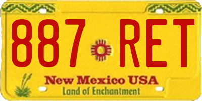 NM license plate 887RET