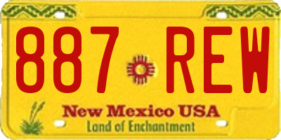 NM license plate 887REW