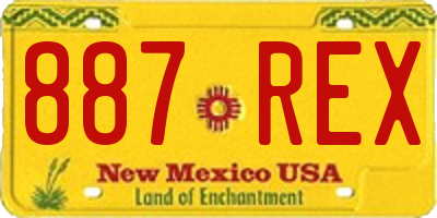 NM license plate 887REX