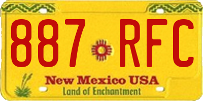 NM license plate 887RFC