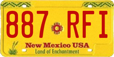 NM license plate 887RFI