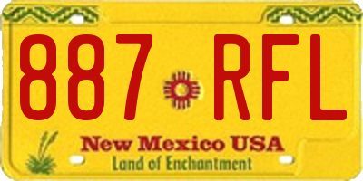 NM license plate 887RFL