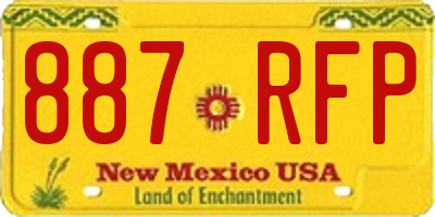 NM license plate 887RFP