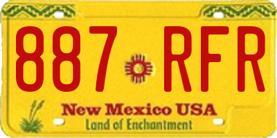 NM license plate 887RFR