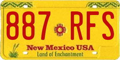 NM license plate 887RFS