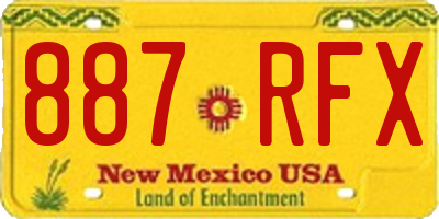 NM license plate 887RFX