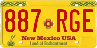 NM license plate 887RGE