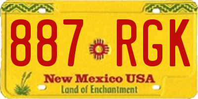 NM license plate 887RGK