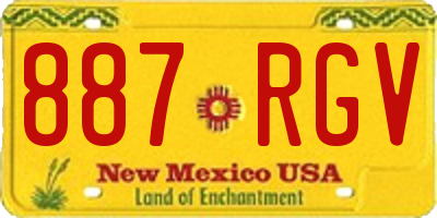 NM license plate 887RGV