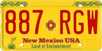 NM license plate 887RGW